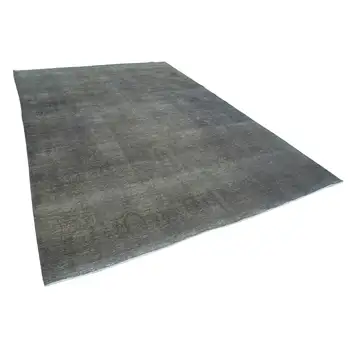 

244x355 Cm Grey Handmade Overdyed Large Area Rug-8x12 Ft