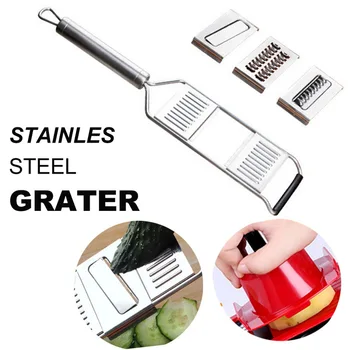 

Vegetable Cutter with Steel Blade Mandoline Slicer Potato Peeler Carrot Slicer Kitchen Tool Stainless Steel Grater