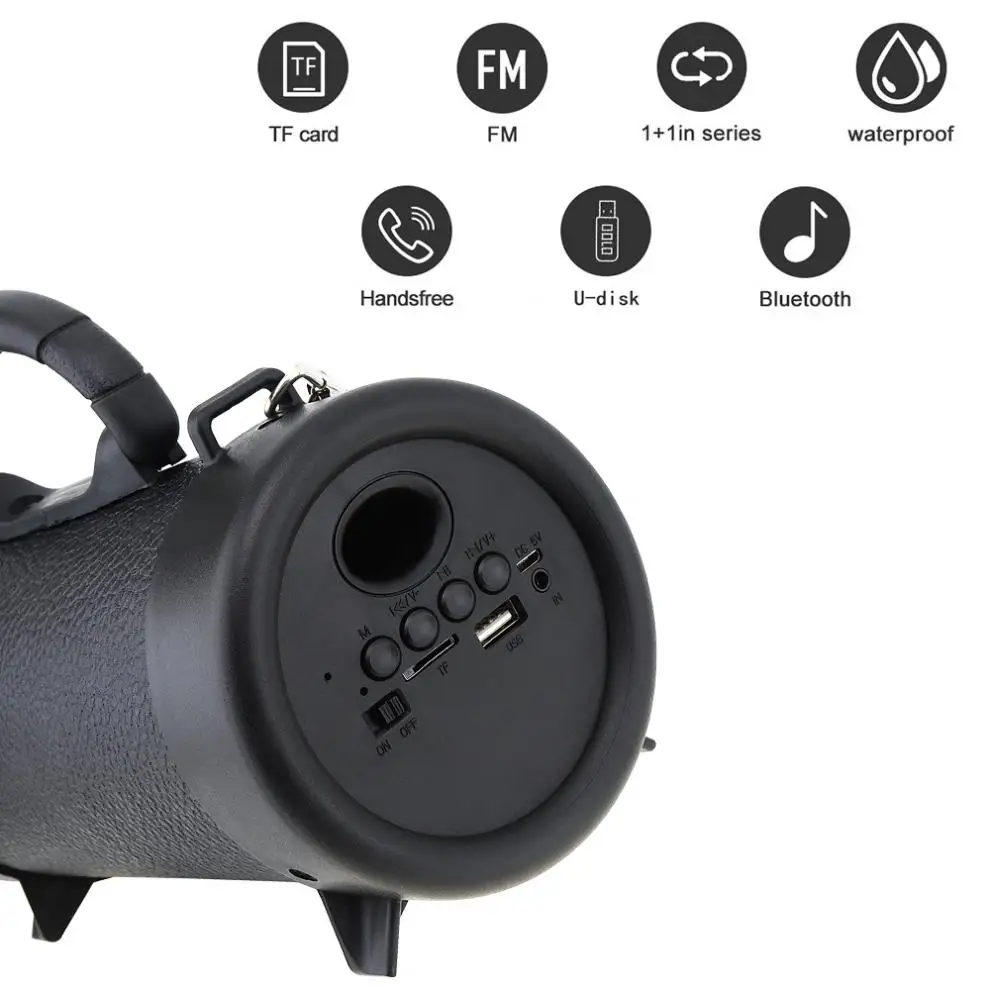 Мини наружный сабвуфер Bluetooth громкоговоритель с FM/TF/AUX/USB Fuction и микрофоном для дома/вечерние/активного отдыха