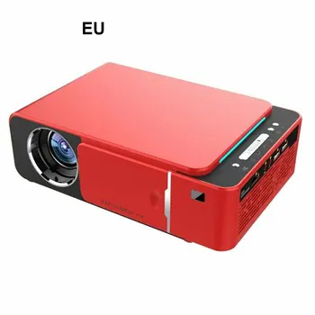 

T6 Led Mini High Definition Resolution Projector Smart Portable Wired Wifi On The Same Screen Red Home Theater Projector