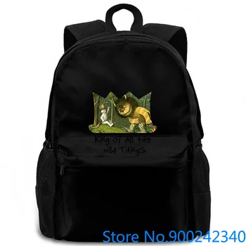

Retro 1963 Where The Wild Things Are Print Brand women men backpack laptop travel school adult student