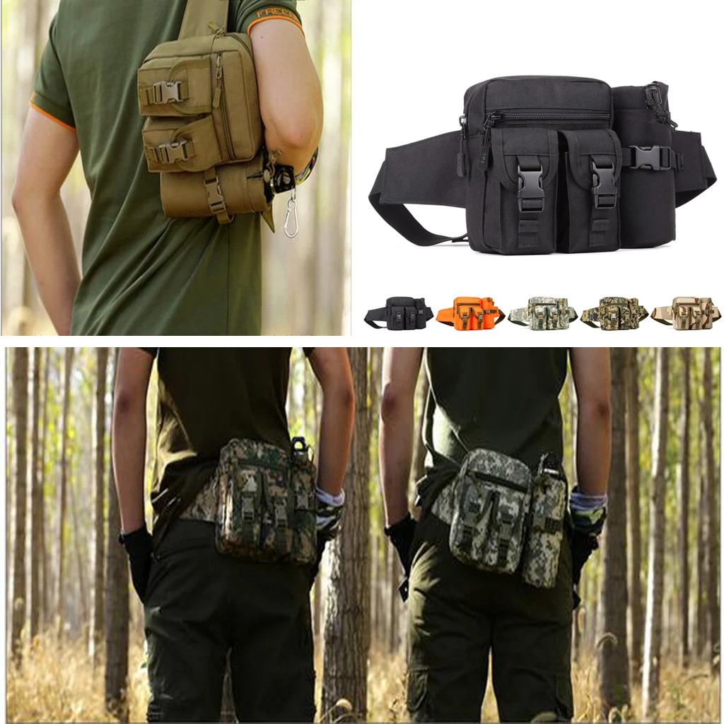 Outdoor Bags Outdoor Camo Gear Waist Fanny Pack Mens Tactical Hunt Camp Hiking Bottle Bag 