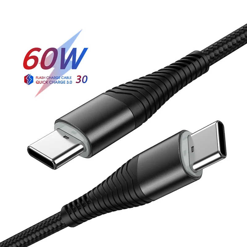 60 Вт USB C к Type кабель быстрое зарядное устройство провод шнур PD USBC Type-c QC 3 0 Для Samsung