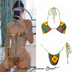 New Sexy Triangle Two Piece Kylie Jenner Bathing Suit Set For Women With Small  Breasts And Steel Support Perfect For Hot Springs From Wx492278085, $10.09