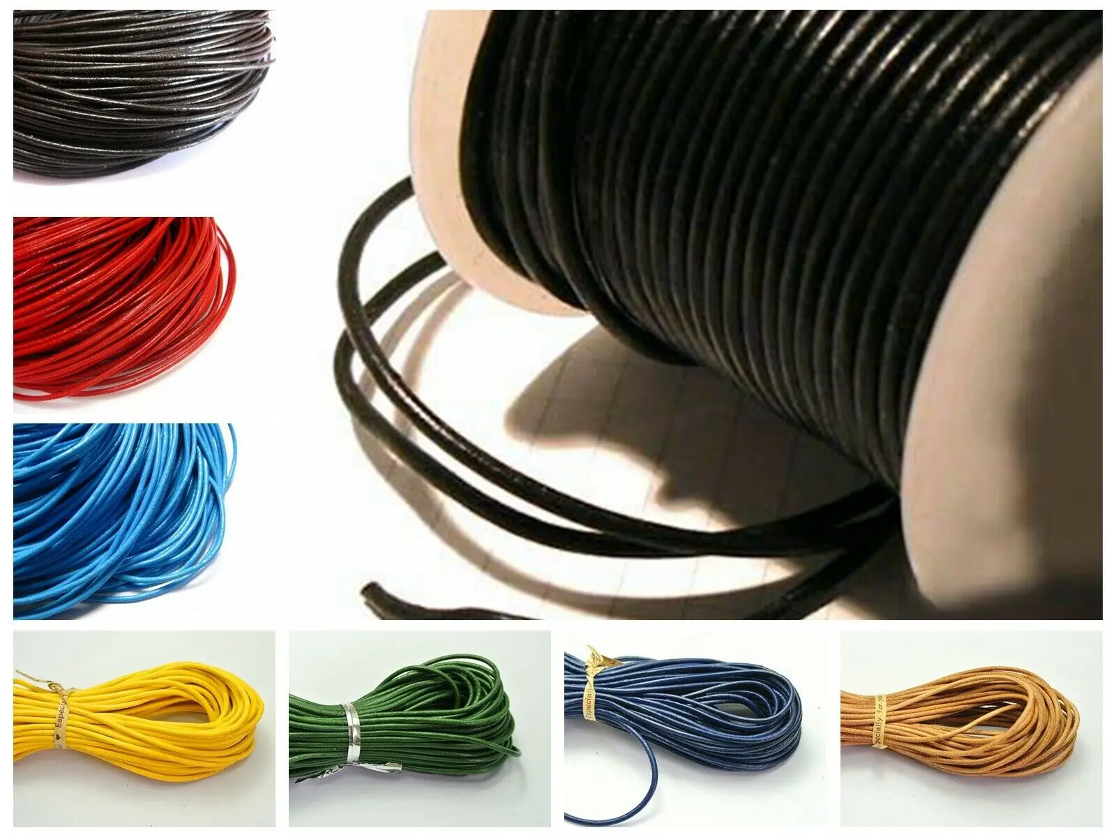 

32,8 футов с круглого настоящего шнур из натуральной кожи 2 мм Ювелирная цепочка Цвет выбор