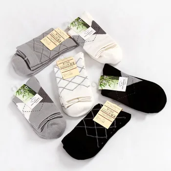 

3 Pairs British Style Bamboo Fiber Men's Socks Mid Calf Casual Sports Socks Soft Comfortable Socks Deodorant