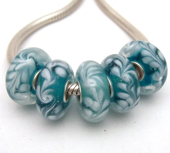 

JGWGT 2316 5X 100% Authenticity S925 Sterling Silver Beads Murano Glass beads Fit European Charms Bracelet diy jewelry Lampwork
