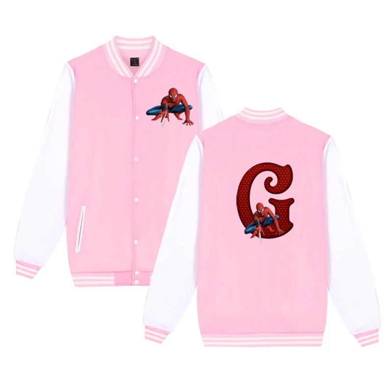 Куртка для малышей с принтом «Человек-паук»; зимняя одежда для маленьких девочек; модное пальто на заказ; детская бейсбольная куртка; Верхняя одежда для мальчиков - Цвет: baseball jacket 16