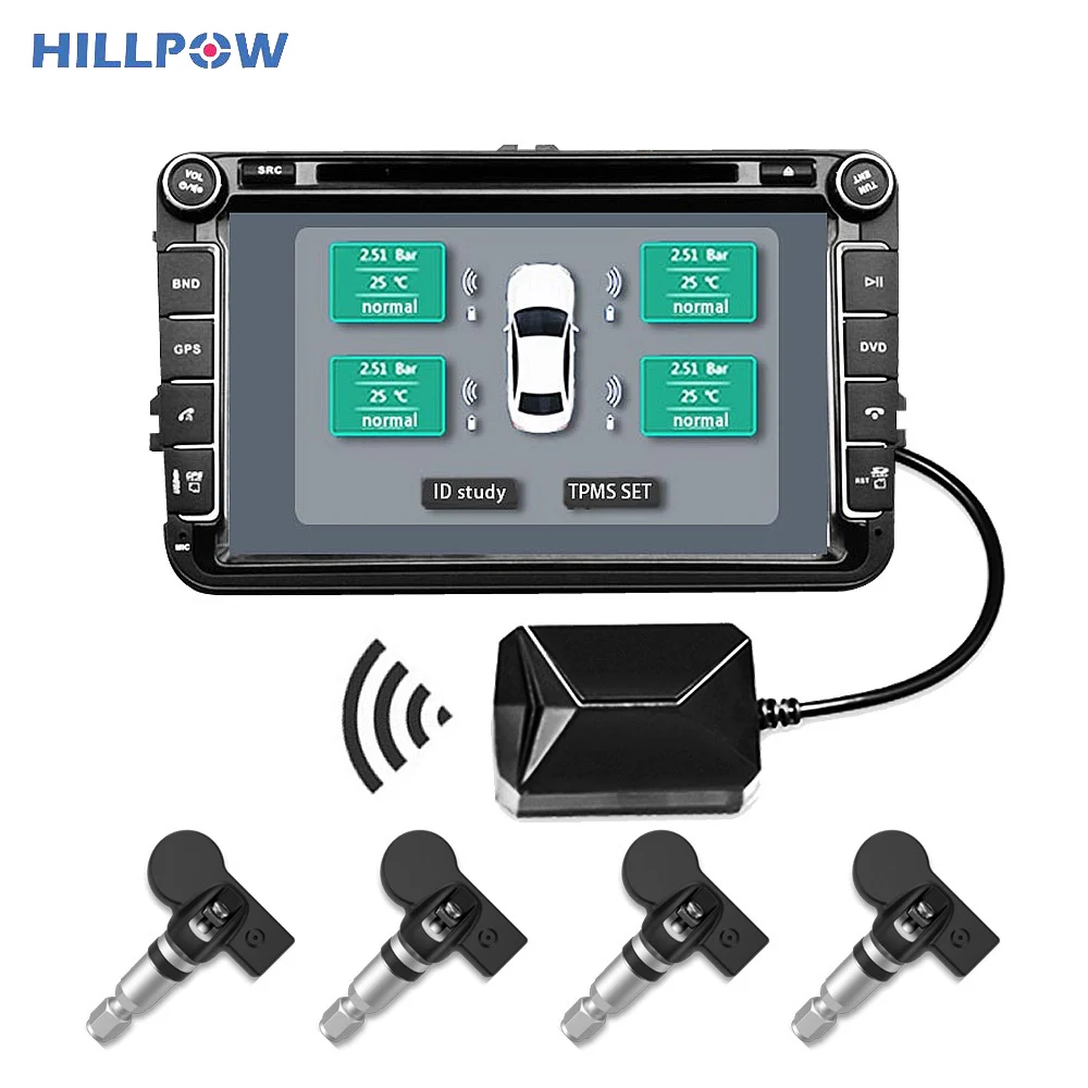 Система контроля давления в шинах TPMS система с 4 датчиками интерфейс USB для Android |