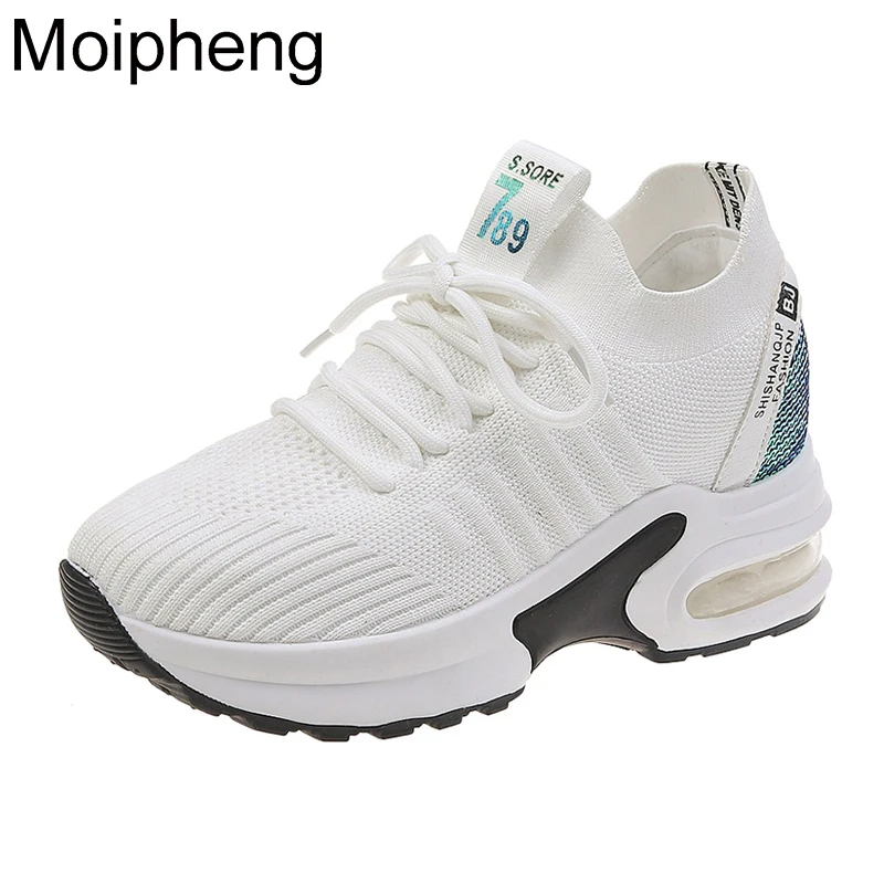 

Moipheng Air Bottom Women Sneakers Tenis Feminino Bling Mesh New Ladies Platform Wedge Sneakers Fashion Casual Sneakers Ladies