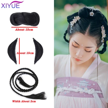 

Simple Bun Horn Braid Twist Contract Cos Universal Fairy Headwear The Ancient Costume Antique Wig Female Chinese Clothing