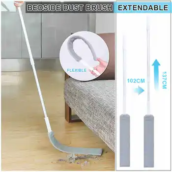 

Bedside Dust Brush Long Handle Mop Sweep Artifact Household Brush Duster For Dust Cleaner Retractable Gap Curved Dust Cleaning