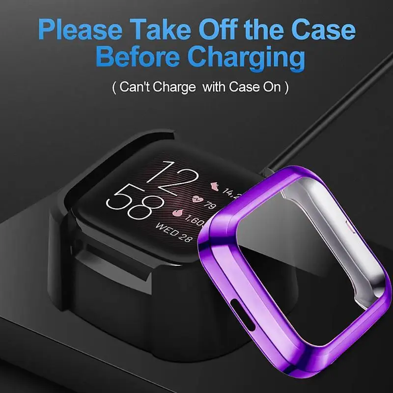 10 цветов Мягкий ТПУ защитный чехол Защитная пленка подходит для Fitbit Versa 2 Смарт водонепроницаемые часы бренд удобный