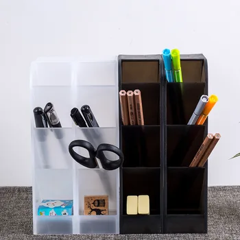 

Angle-Inserting Dull Polish Pen Container Desk Stationery Storage Shelf Desktop Storage Box Transparent Makeup Brush Storage Con