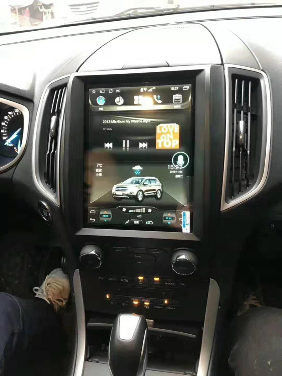 12," вертикальный ips экран автомобильный радиоприемник для Ford Edge Автомобильный gps tesla навигация carplay bluetooth Android 8,1 Автомобильный мультимедийный