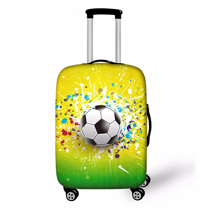 Эластичный Чехол для багажа, толстый 3D Футбольный принт, защитный чехол для чемодана 18-32, чехлы для чемоданов, аксессуары для путешествий, пылезащитный - Цвет: E