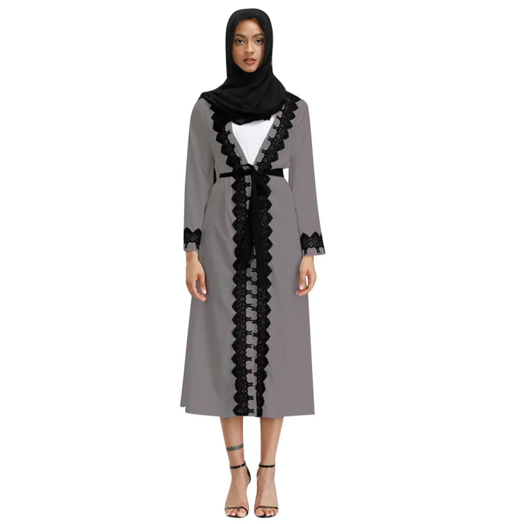 KLV Abayas женская мусульманская одежда однотонный модный бандажный хиджаб макси