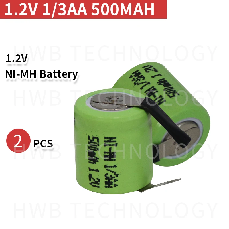 2 PCS/lot KX Original New 1.2V 1/3AA 500mAh Ni-Mh 1/3 AA Rechargeable Battery With Pins Free Shipping | Электроника