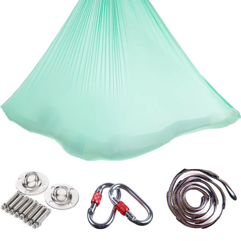 Factory direct outdoor parachute cloth hammock with mosquito net ultra light nylon double army green camping aerial tent