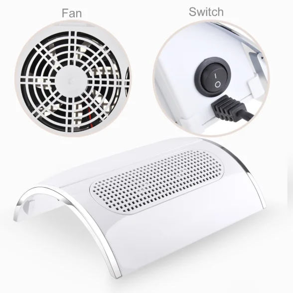 Nail Vacuum Cleaner Nail Three Fan Vacuum Cleaner High Power Drying Adsorption Dust Give Away 2 Vacuum Bags