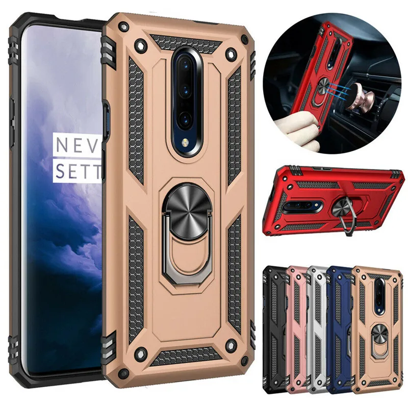 

Luxury Armor Shockproof Case for Oneplus 7 pro Metal Ring Holder Stand Magnetic Back Cover For One plus 7 pro Kickstand Coque