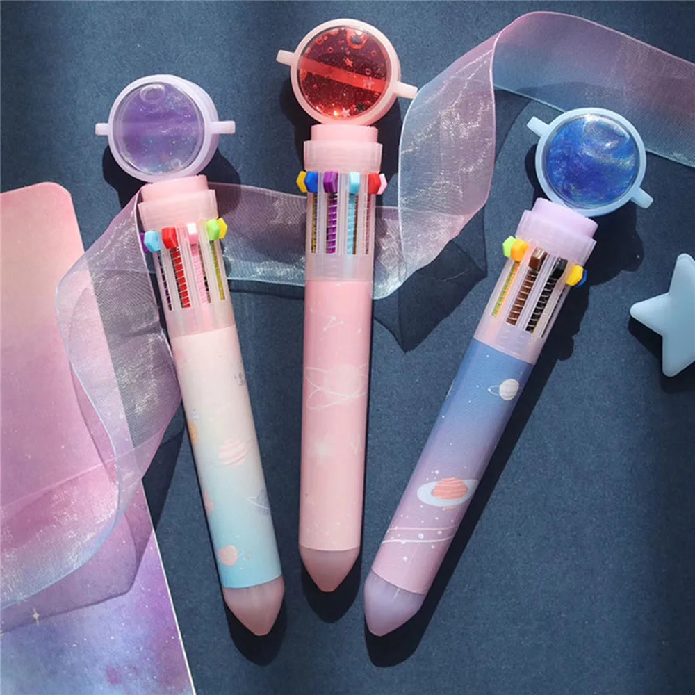 

1 Pcs Novelty Planet Star and Universe Ballpoint Pen 10 Colors Writing School Office Supply Gift Stationery