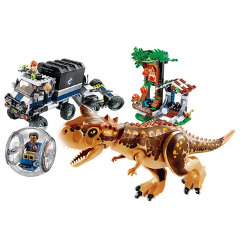 

New 595pcs Compatible Lepining Jurassic World Carnotaurus Gyrosphere Escape Model Building Block Toys For Children Bela 10926