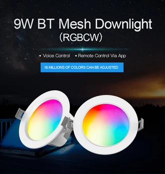 

9W US Standard Mesh Downlight RGB Bluetooth Smart Downlight Gateway Promise Dimming Group Control APP Control Work Alexa