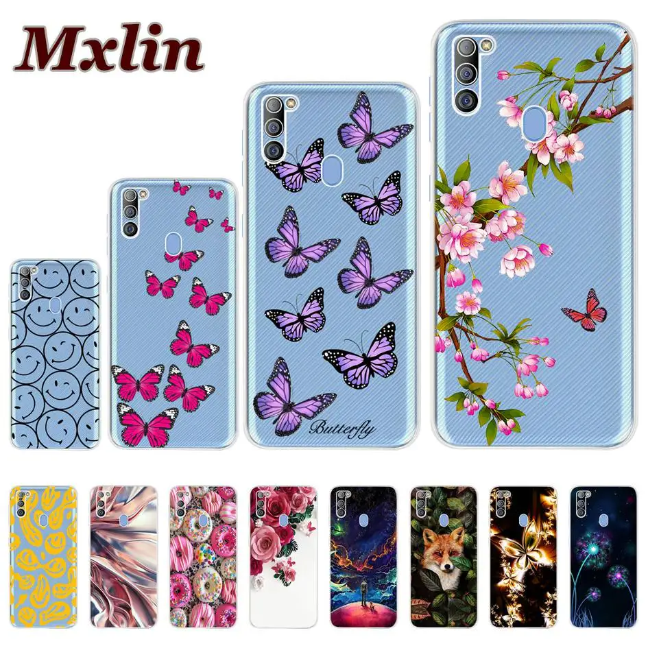 6 4 Case For Samsung M21 21 Back Cover Clear Butterfly Flower Fashion Print Soft Cases For Samsung Galaxy M21 M 21 M215f Capa Mobile Phone Cases Covers Aliexpress