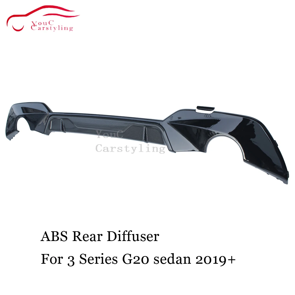 

G20 Rear Bumper Diffuser Lip Spoiler for BMW 3 Series G20 Sedan 2019 + ABS Plastic 2-outlet Rear Diffuser