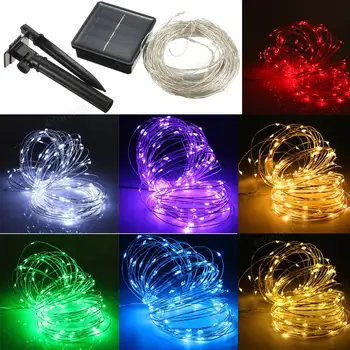 

17M 150 LED Solar Powered Silver Wire String Fairy Light Xmas Party Decor