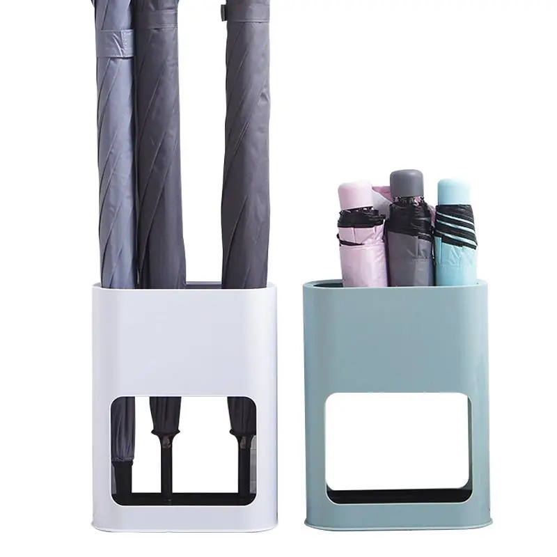

Hot Sale Home Oval Umbrella Stand Rack Umbrella Draining Can Holder 4 pcs Umbrellas Light blue