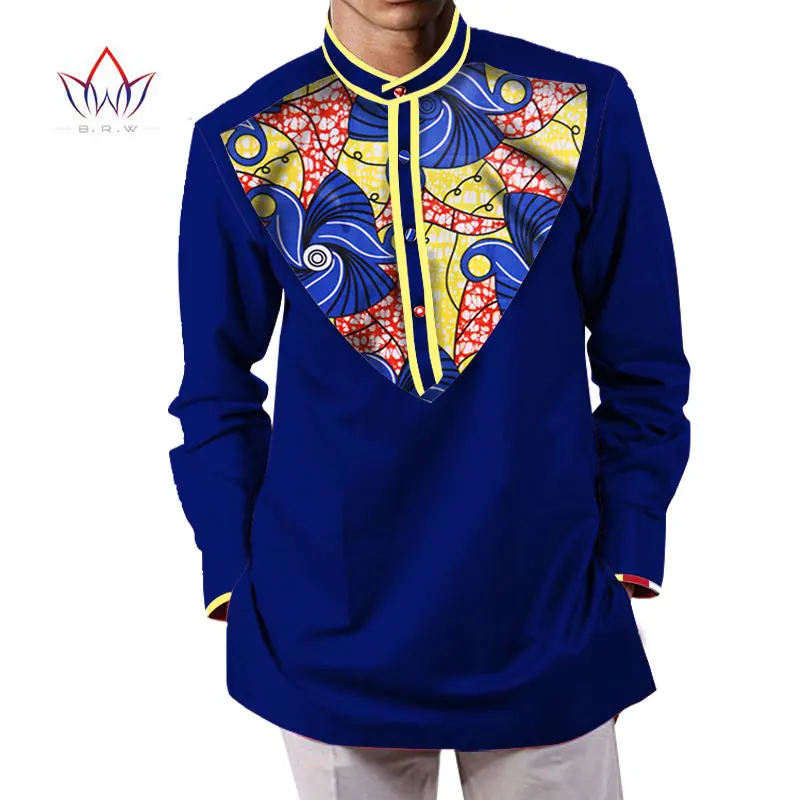 Летняя мужская африканская одежда dashikis camisa masculina батик Печать Топы мужские натуральный хлопок рубашки BRW WYN232 - Цвет: 6