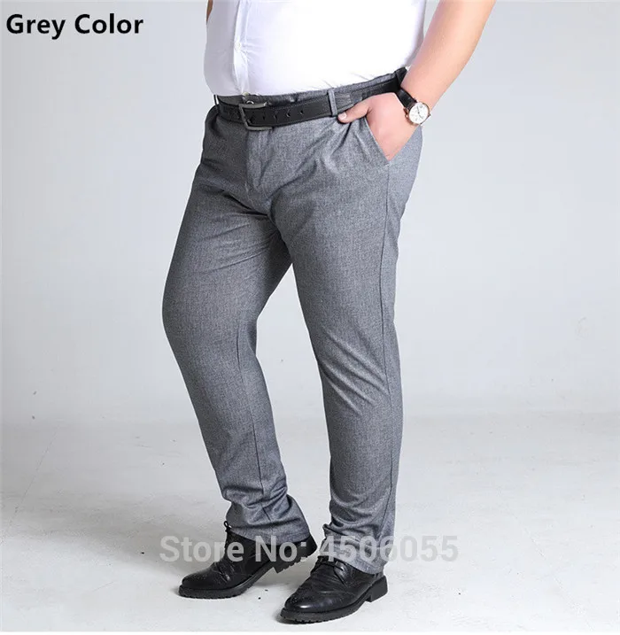 Plus Size Mens Trousers Casual Pants Grey Black Dark Blue Elastic