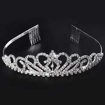 

PIXNOR 2pcs Wedding Bridal Rhinestone Tiara / Crown / Hairband / Hair Loop with Small Comb (Sliver)