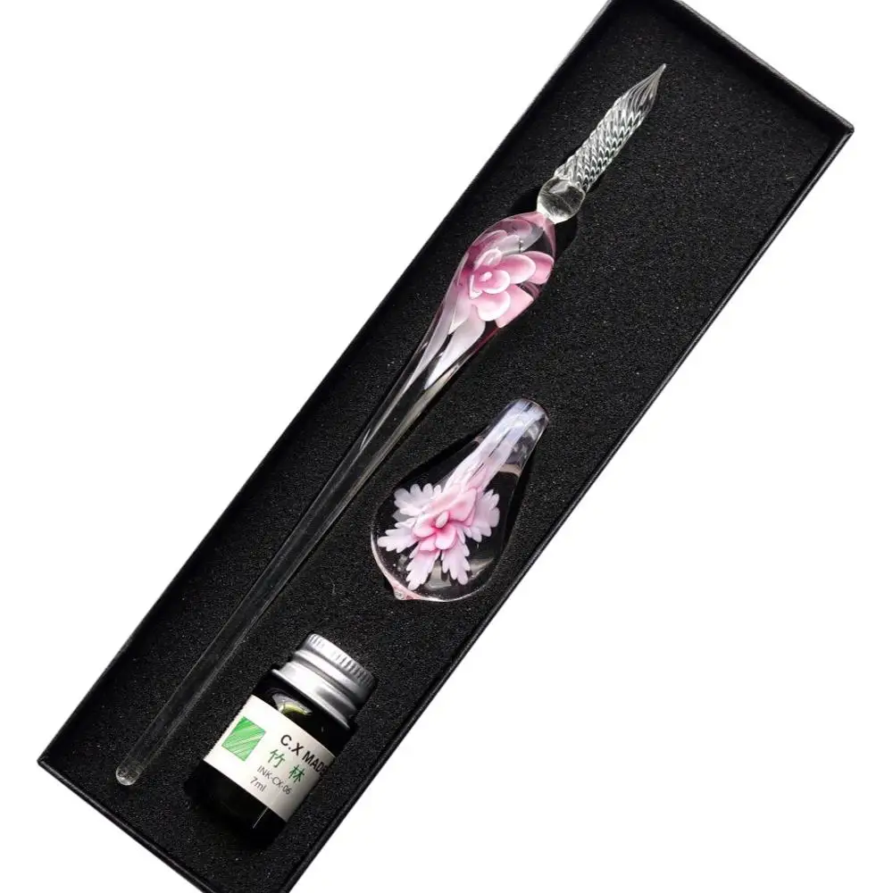 Glass pen Стеклянная Ручка, винтажная ручка ручной работы, Хрустальная ручка для рукоделия, каллиграфия, канцелярские принадлежности для детей, подарок@ 30 - Цвет: Glass pen