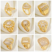 5 шт. смешанный дизайн торговля африканские индийские свадебные кольца на палец золотого цвета кольца с белым Цирконом модное кольцо ювелирные изделия