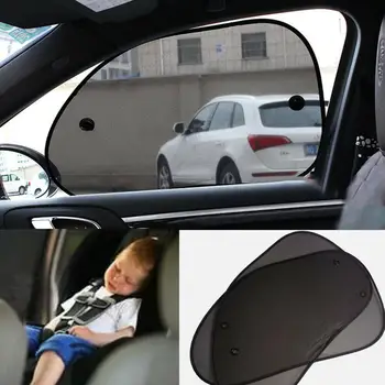 

2X Car Side Window Sun Shade Curtain Rear Anti UV Kid Baby Block Mesh Applicable