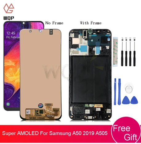 Для samsung Galaxy A50 A505 средняя рамка поддерживающая рамка для ЖК-дисплея пластинчатый Корпус Лицевая панель рамка на аккумулятор Запасные насадки для ремонта