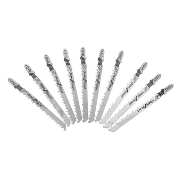 

10Pcs/set T101D 100mm HCS Jig Saw Blades Clean Cutting For Wood PVC Fibreboard