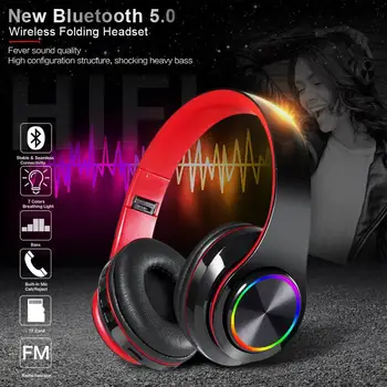 

Wireless Bluetooth 5.0 Folding Headset HIFI Headphones Stereo Game Sports Earphones For IPhone Ipad Tablet PC
