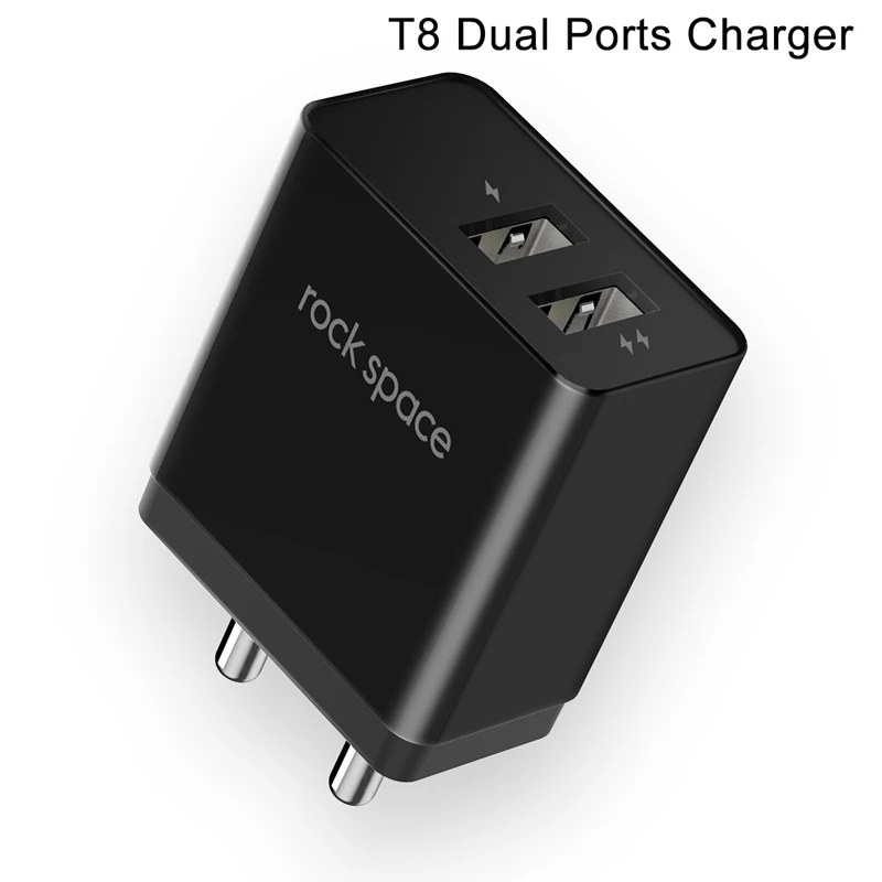 ROCK Dual ports USB зарядное устройство EU 1USB 2USB порты зарядное устройство для мобильного телефона для iPhone 11 Pro Max samsung Xiaomi зарядное устройство адаптер для путешествий - Тип штекера: T8 Black Dual Ports