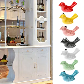 Ceramic Handle Bird Knob Kitchen Cabinet Cupboard Door Handles Drawer Dove Knobs Pull Pigeon Handles Furniture Home Decoration