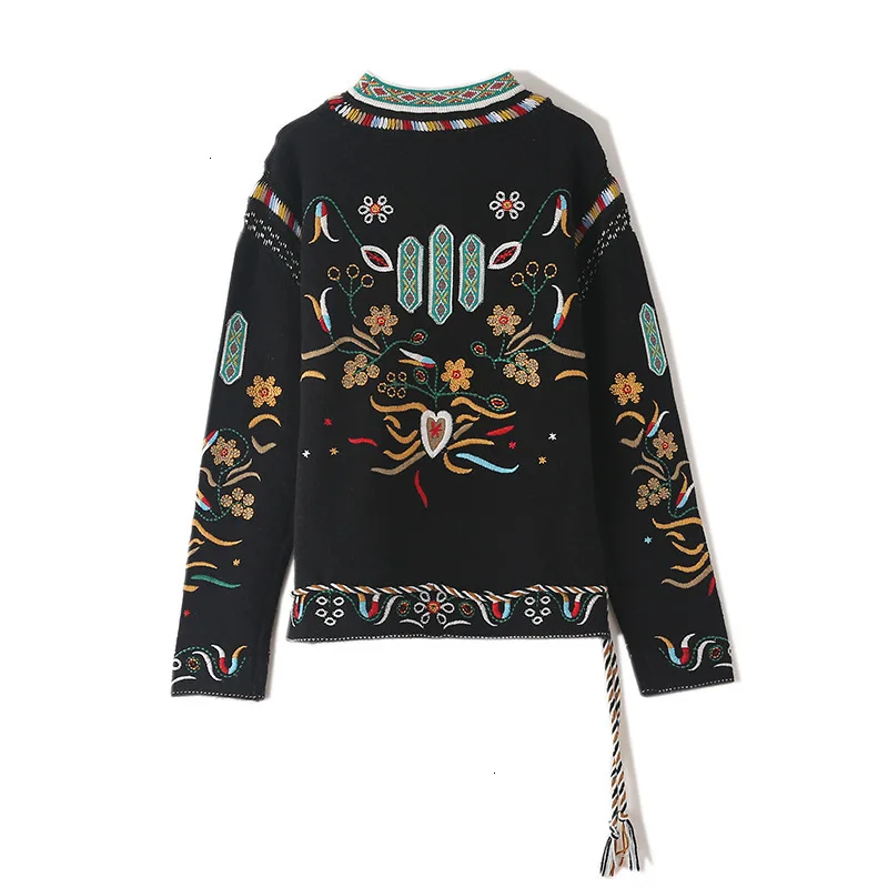 Autumn and Winter Pullovers Sweaters Women Wild Casual Embroidery Female Long Sleeve Fashion Knit Tops Female L910