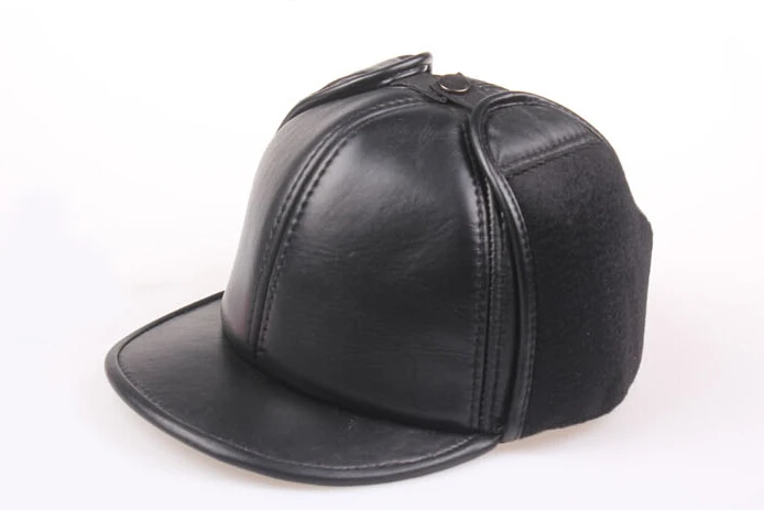 Осенняя и зимняя шапка, мужские шапки из натуральной кожи, берет, шапка из овчины, супер теплая шляпа для гольфа, плоская шляпа, утолщенная