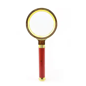 

10X Magnification Pocket Magnifier 5 Diameter Optional Reading High Magnification Mirrors Gift Imitation Mahogany Handheld