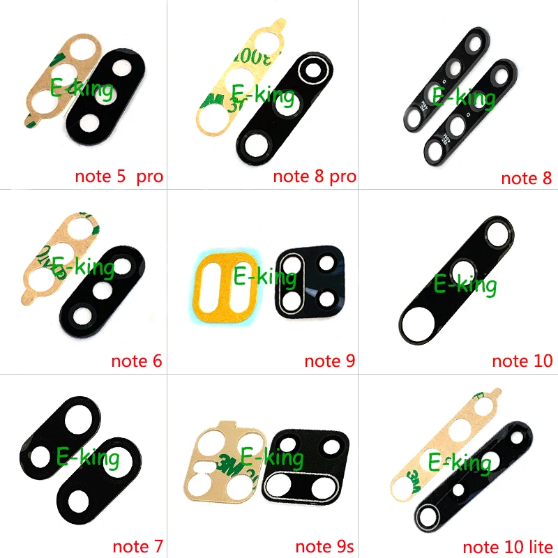 2PCS Rear Back Camera Glass Lens Cover For Xiaomi Redmi Note 5 6 7 8 9 9s 10 Lite Pro With Ahesive Sticker Replacement Parts | Мобильные