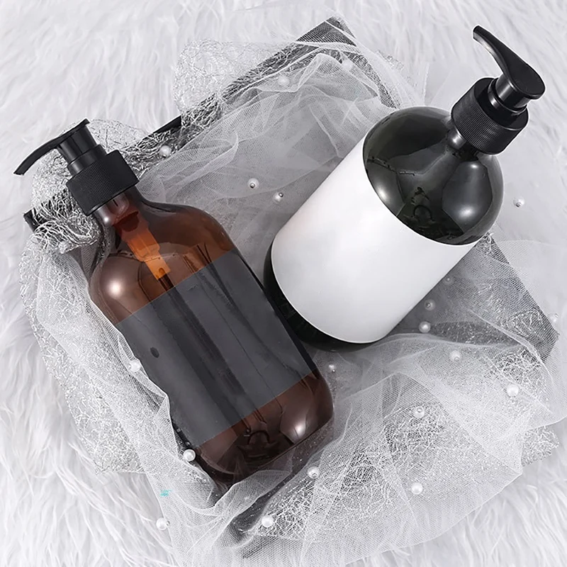 

300/500ml Nordic Bath Shampoo Storage Bottle Green Brown Scandinavian Liquid Lotion Bottle Dispener Travel Storage Organizer