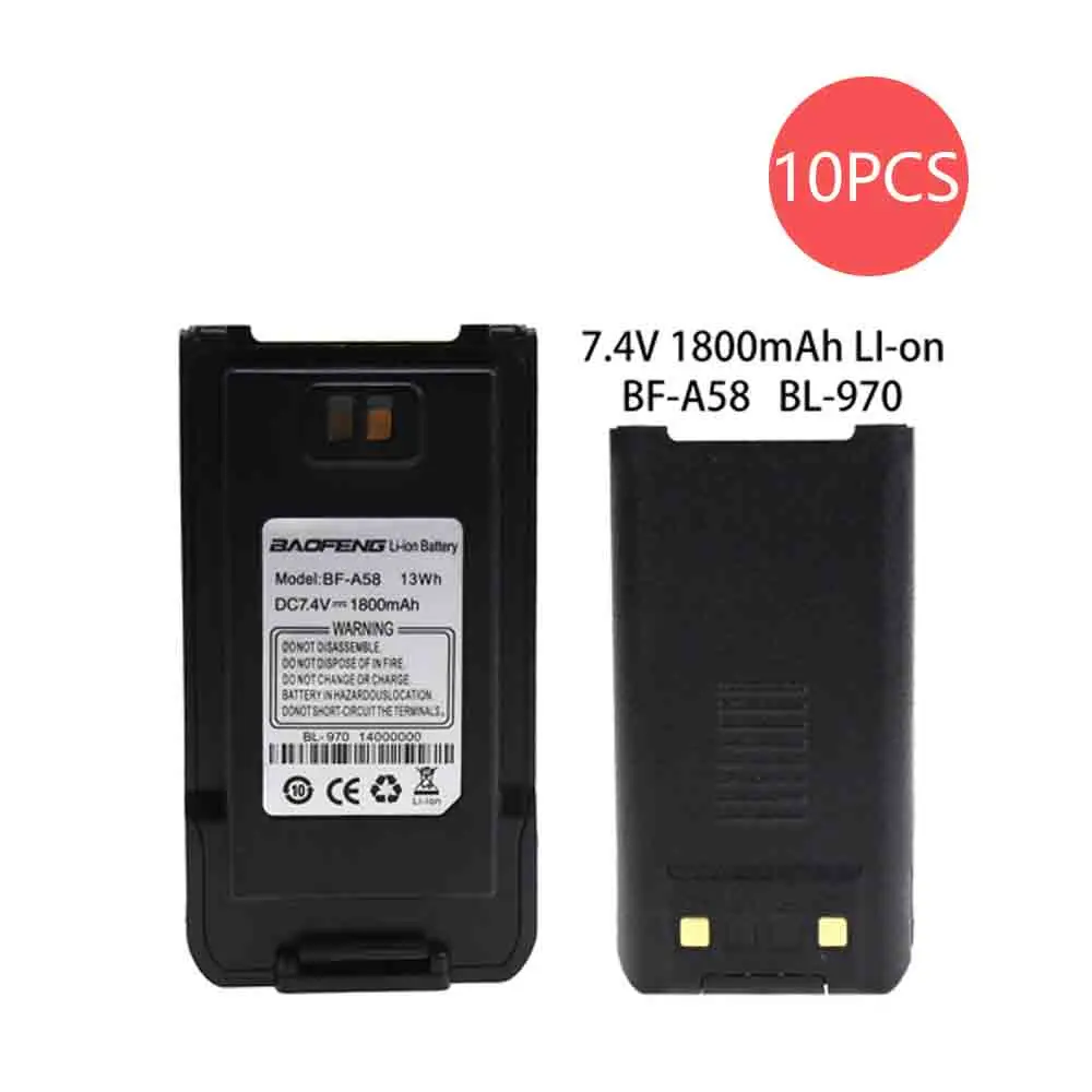 10X BaoFeng оригинальная замена Батарея BL-8 для Baofeng UV-82 UV-82L UV-8D UV-89 UV-82HP UV-82HX радио - Цвет: Black