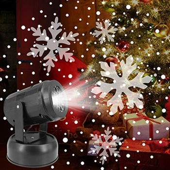 

Christmas Projector LED Laser Lights Snowflake Pattern Laser Projector Light USB Rotating Festive Mood Lights for New Year Party